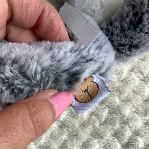 Piccolo Bambino Soft Grey White Wolf Plush Rattle Stuffed Animal Toy - Picture 7 of 7